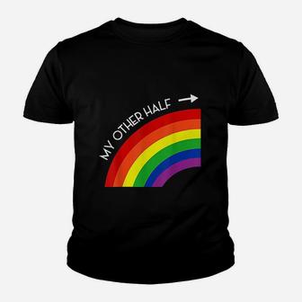 My Other Half Gay Couple Rainbow Pride Cool Lgbt Ally Gift Youth T-shirt | Crazezy UK