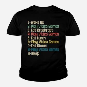 My Perfect Day Video Games, Funny Retro Xmas Gift For Gamer Youth T-shirt | Crazezy CA