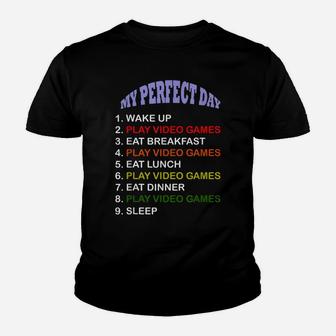 My Perfect Day Video Games T-Shirt Funny Cool Gamer Tee Gift Youth T-shirt | Crazezy DE