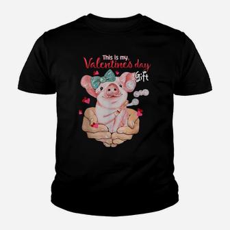 My Pig Is My Valentine Apparel Animals Lover Farm Gifts Youth T-shirt - Monsterry