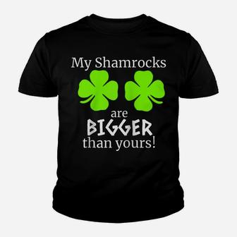 My Shamrocks Are Bigger Than Yours Saint Patrick Day Gift Raglan Baseball Tee Youth T-shirt | Crazezy AU
