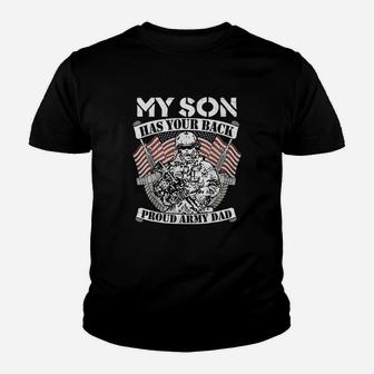 My Son Has Your Back Proud Army Dad Youth T-shirt | Crazezy UK