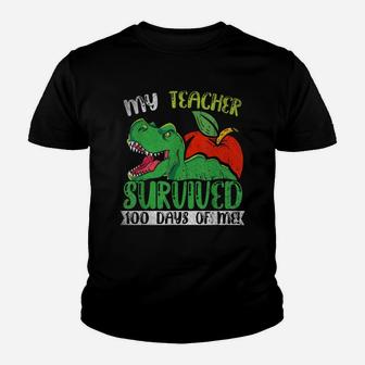 My Teacher Survived 100 Days Of Me 100 Days Of School Youth T-shirt - Seseable