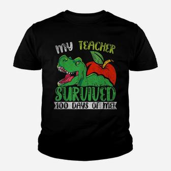 My Teacher Survived 100 Days Of Me 100 Days Of School Youth T-shirt | Crazezy UK