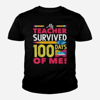 My Teacher Survived 100 Days Of Me Funny 100 Days Of School Youth T-shirt | Crazezy CA