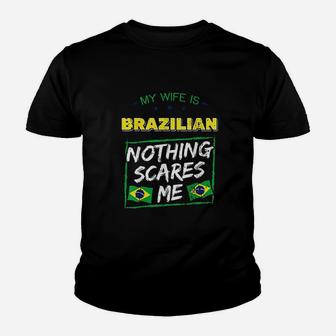 My Wife Is Brazilian Brazil Heritage Youth T-shirt | Crazezy CA
