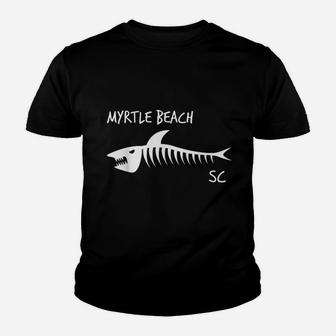 Myrtle Beach South Carolina Shark Youth T-shirt | Crazezy
