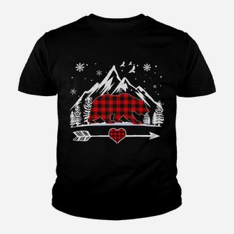 Nana Bear Christmas Pajama Red Plaid Buffalo Family Gift Sweatshirt Youth T-shirt | Crazezy