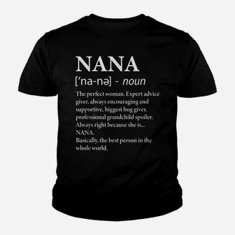 Nana Definition Grandma - Funny Grandmother Youth T-shirt | Crazezy UK