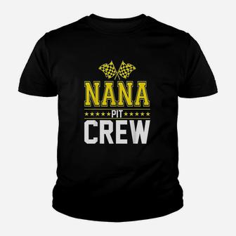 Nana Pit Crew Hosting Car Race Birthday Party Youth T-shirt | Crazezy