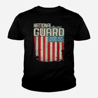 National Guard Us American Flag Distressed Veteran Youth T-shirt | Crazezy AU