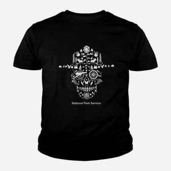 National Park Service Skull Animals Hiking Camping Eliments Youth T-shirt | Crazezy AU