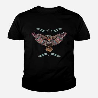 Native American Short Eared Owl Youth T-shirt | Crazezy