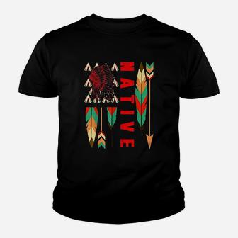 Native American Usa Flag Youth T-shirt | Crazezy