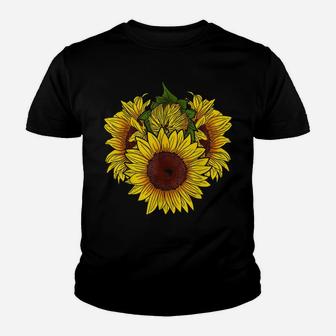 Nature Blossom Sunshine Yellow Flower Hippie Sunflower Youth T-shirt | Crazezy