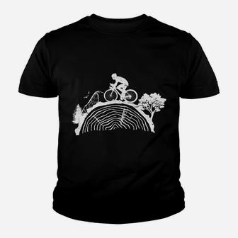 Nature Tree Rings Mountain Bike Mtb Gift Design Idea Youth T-shirt | Crazezy