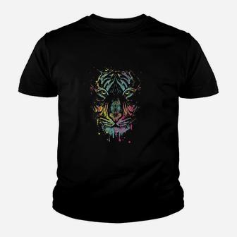 Neon Tiger Head Youth Youth T-shirt | Crazezy DE