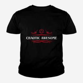 Nerdy Chaotic Awesome Alignment Polyhedral Dice Set Youth T-shirt | Crazezy CA