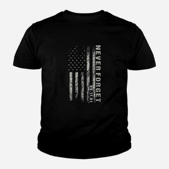 Never Forget American Flag Patriotic Youth T-shirt | Crazezy AU