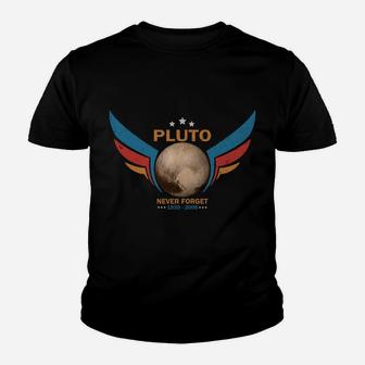 Never Forget Pluto Design Retro Style Funny Space Tee Youth T-shirt | Crazezy