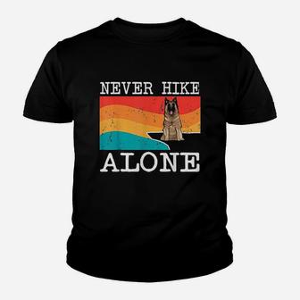 Never Hike Alone Belgian Tervuren Graphic Hiking Youth T-shirt | Crazezy UK