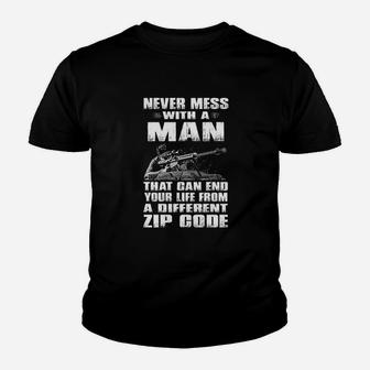 Never Mess With A Man That Can End Your Life Youth T-shirt | Crazezy