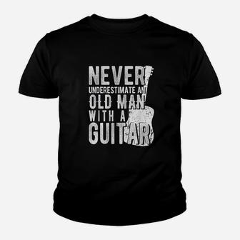 Never Underestimate An Old Man With A Guitar Youth T-shirt | Crazezy AU
