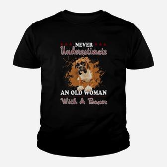Never Underestimate An Old Woman With A Boxer Youth T-shirt - Monsterry
