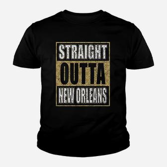 New Orleans Football Fans Straight Outta New Orleans Youth T-shirt - Thegiftio UK