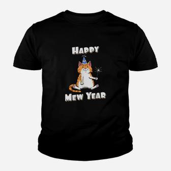 New Year Eve Cat Happy Mew Year Youth T-shirt | Crazezy CA