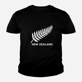 New Zealand Retro Soccer Rugby Kiwi Fern Crest Graphic Youth T-shirt | Crazezy