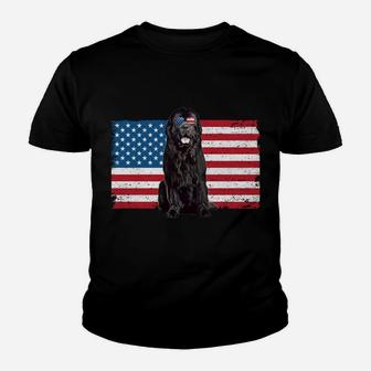 Newfie Dad American Flag Newfoundland Dog Lover Owner Funny Youth T-shirt | Crazezy UK