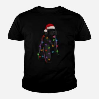 Newfoundland Christmas Lights Xmas Dog Lover Sweatshirt Youth T-shirt | Crazezy UK