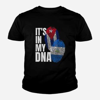 Nicaraguan And Cuban Dna Perfection Heritage Flag Youth T-shirt | Crazezy CA