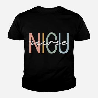 Nicu Nurse Icu Neonatal Boho Rainbow Team Tiny Humans Retro Youth T-shirt | Crazezy DE