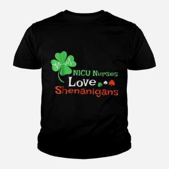 Nicu Nurses Shenanigans St Patrick Day Emergency Room Shirt Youth T-shirt | Crazezy