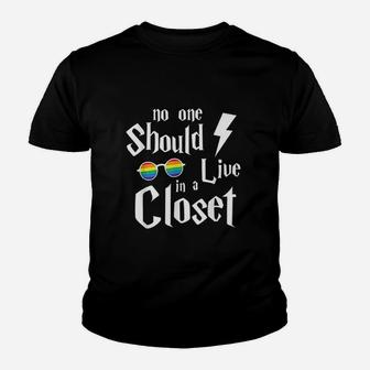 No One Should Live In A Closet Youth T-shirt | Crazezy CA