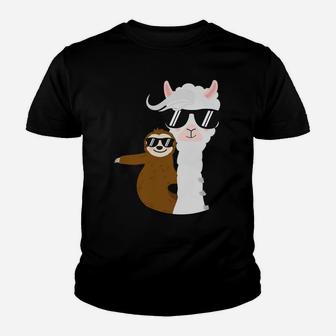 No Prob-Llama Funny Sloth Llama Squad Gift Christmas Youth T-shirt | Crazezy