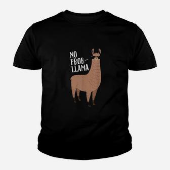 No Problem No Prob Llama Youth T-shirt | Crazezy