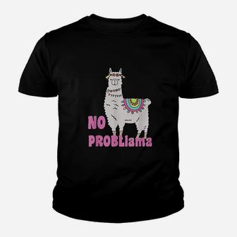 No Probllama Llama Youth T-shirt | Crazezy