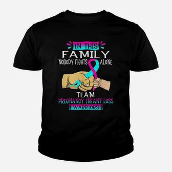 Nobody Fights Alone Team Pregnancy Infant Loss Warrior Shirt Youth T-shirt | Crazezy