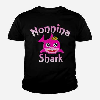Nonnina Shark Funny Italian Granny Gift Youth T-shirt | Crazezy DE