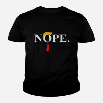 Nope Red Tie Wig Funny Youth T-shirt | Crazezy DE
