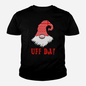 Nordic Gnome Uff Da Tomte God Jul Red Hat Hearts Youth T-shirt | Crazezy
