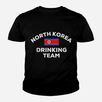North Korea Korean Drinking Team Beer Flag Funny Drunk Gift Youth T-shirt | Crazezy DE