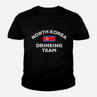 North Korea Korean Drinking Team Beer Flag Funny Drunk Gift Youth T-shirt | Crazezy