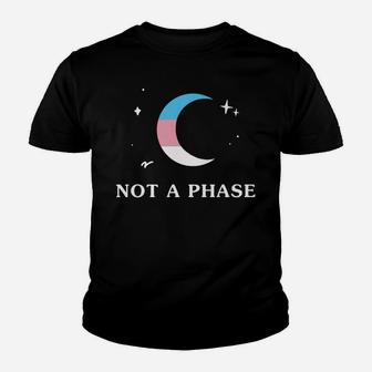 Not A Phase Transgender Lgbtq Trans Pride Flag Moon Youth T-shirt | Crazezy