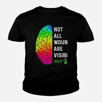 Not All Wounds Are Visible - Mental Health Awareness Sweatshirt Youth T-shirt | Crazezy UK