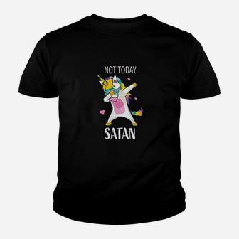Not Today Dabbing Unicorn Christian Cute Funny Gifts Youth T-shirt | Crazezy