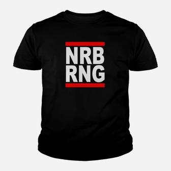 NRB RNG Schriftzug Schwarzes Kinder Tshirt im Blockdesign, Coole Streetwear - Seseable